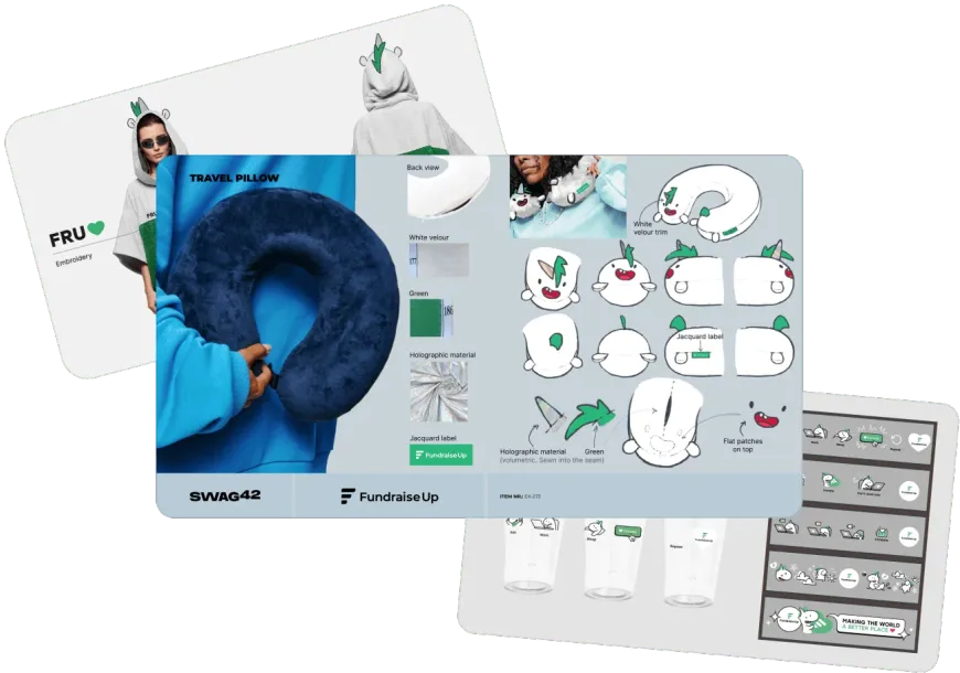 Custom travel pillow with corporate branding