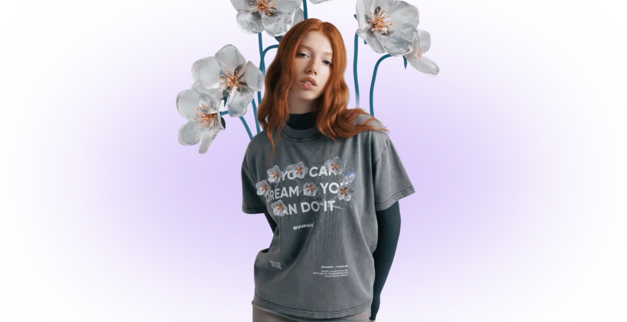 a custom T-shirt featuring AR functionality
