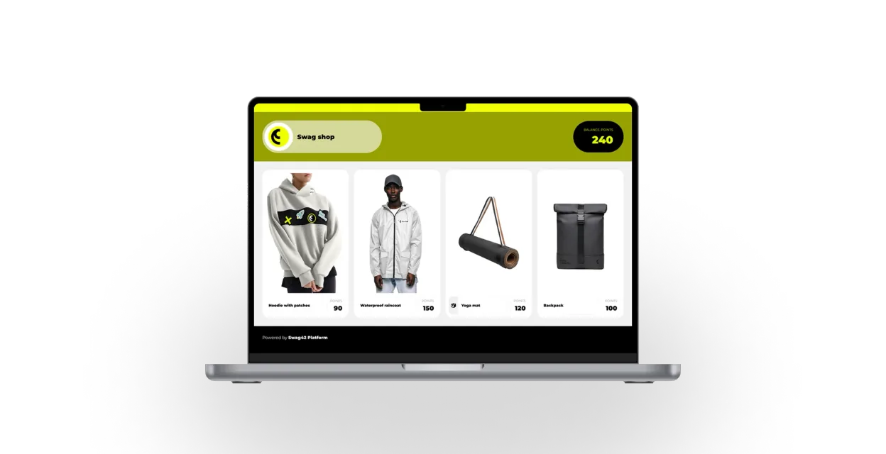swag shop interface