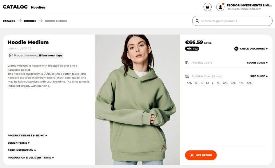 fast merch order on the platform: online payment