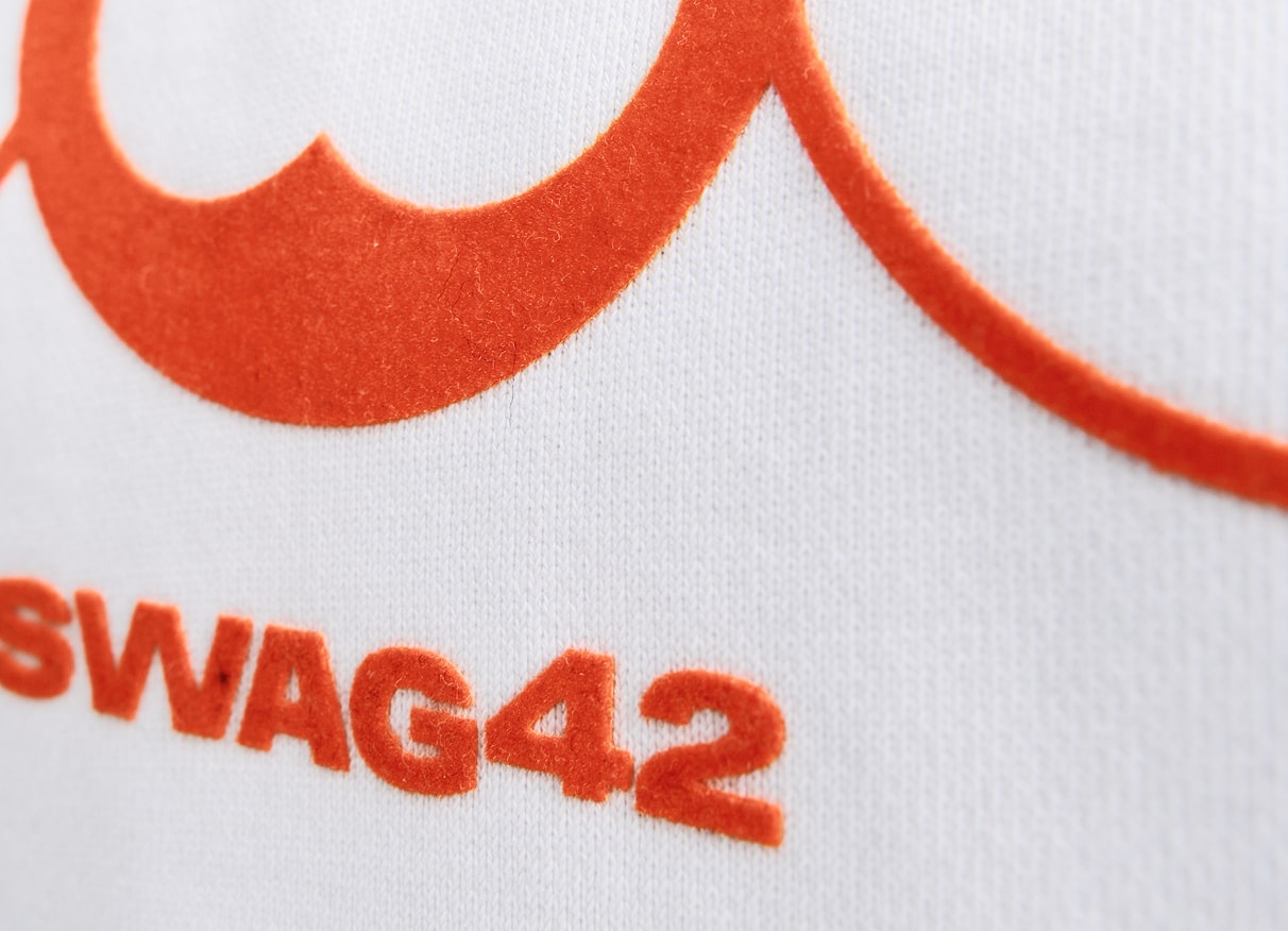 Flock printing for custom swag
