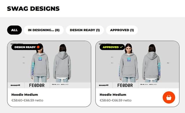 fast merch order on the platform: ordering design