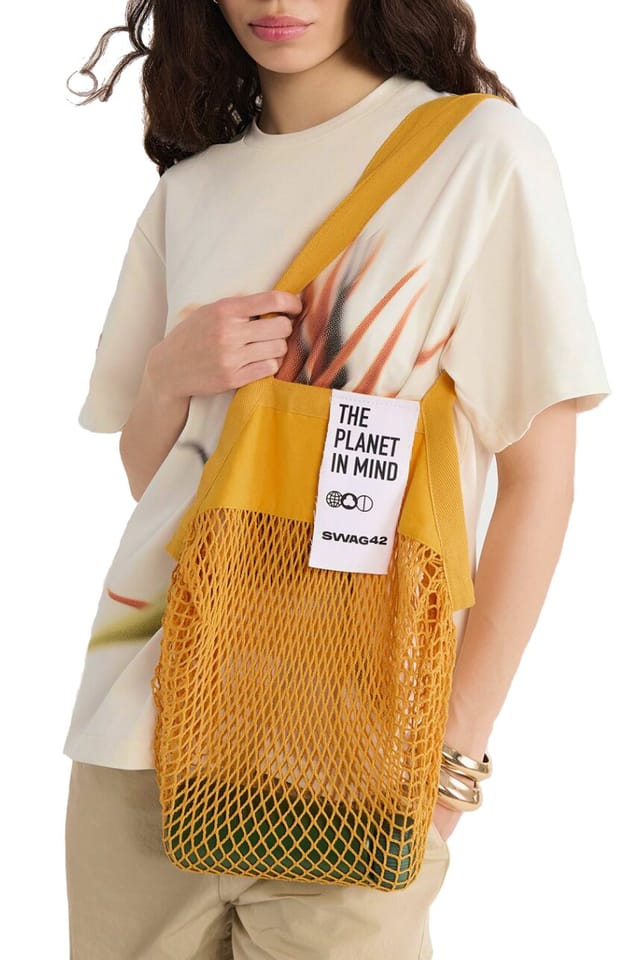 Organic cotton mesh grocery bag